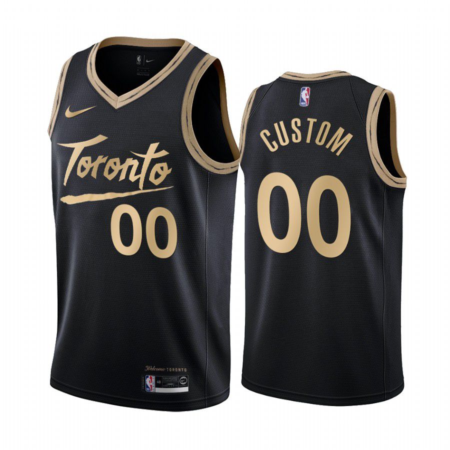 Men Toronto Raptors 00 custom black city edition 2020 nba jersey